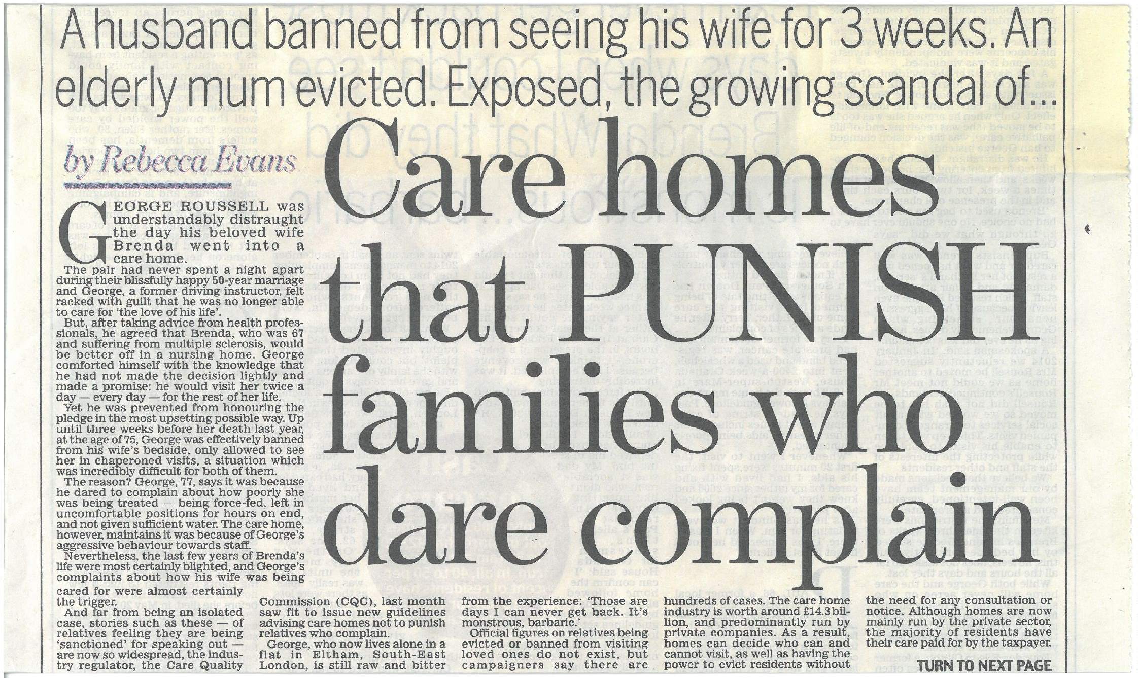 Care homes that PUNISH families who dare complain