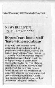 90pc of care home staff “Have witnessed abuse”